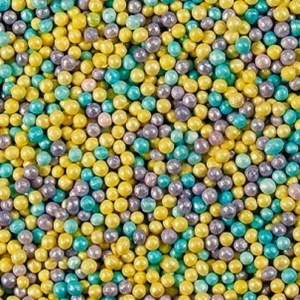 Шарики голубой/лиловый/жёлтый, посыпка 2мм,50 г