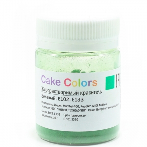 Жирорастворимый сухой краситель Cake Colors зеленый, 10г