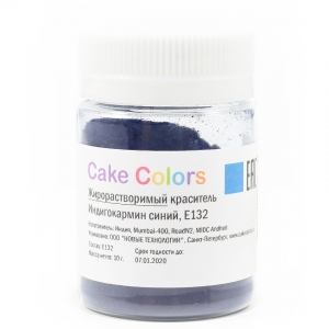 Жирорастворимый сухой краситель Cake Colors Индигокармин синий, 10г
