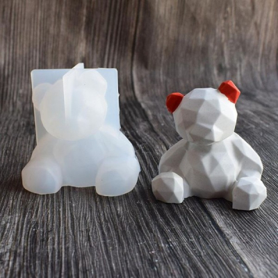 Силиконовый молд 3D "Геометрический мишка"