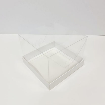 Коробка с прозрачной крышкой 160x160x120, цвет белый